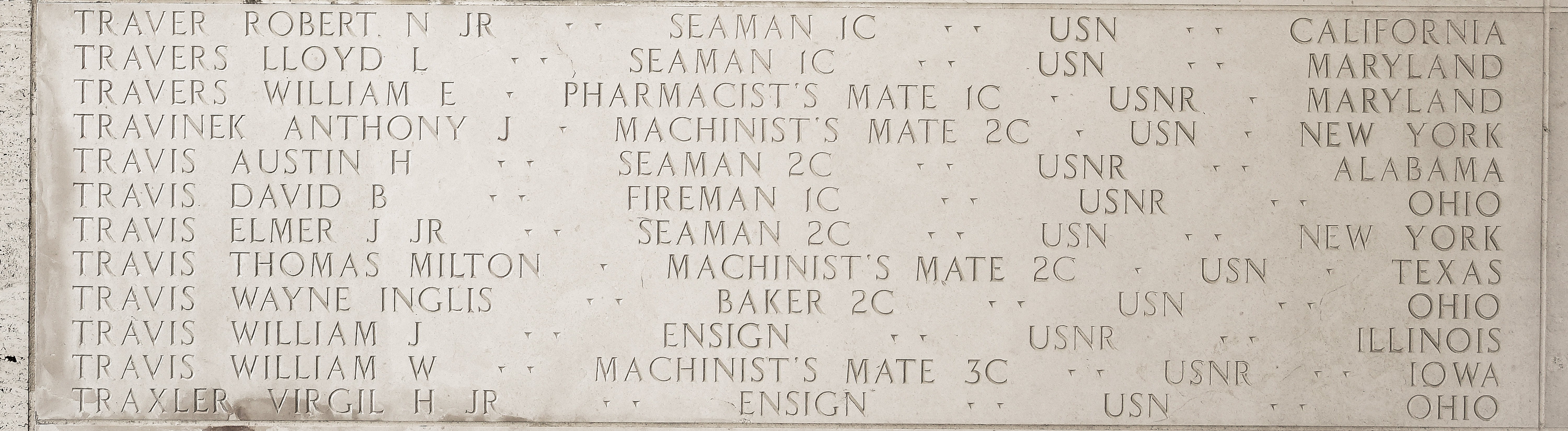 William E. Travers, Pharmacist's Mate First Class